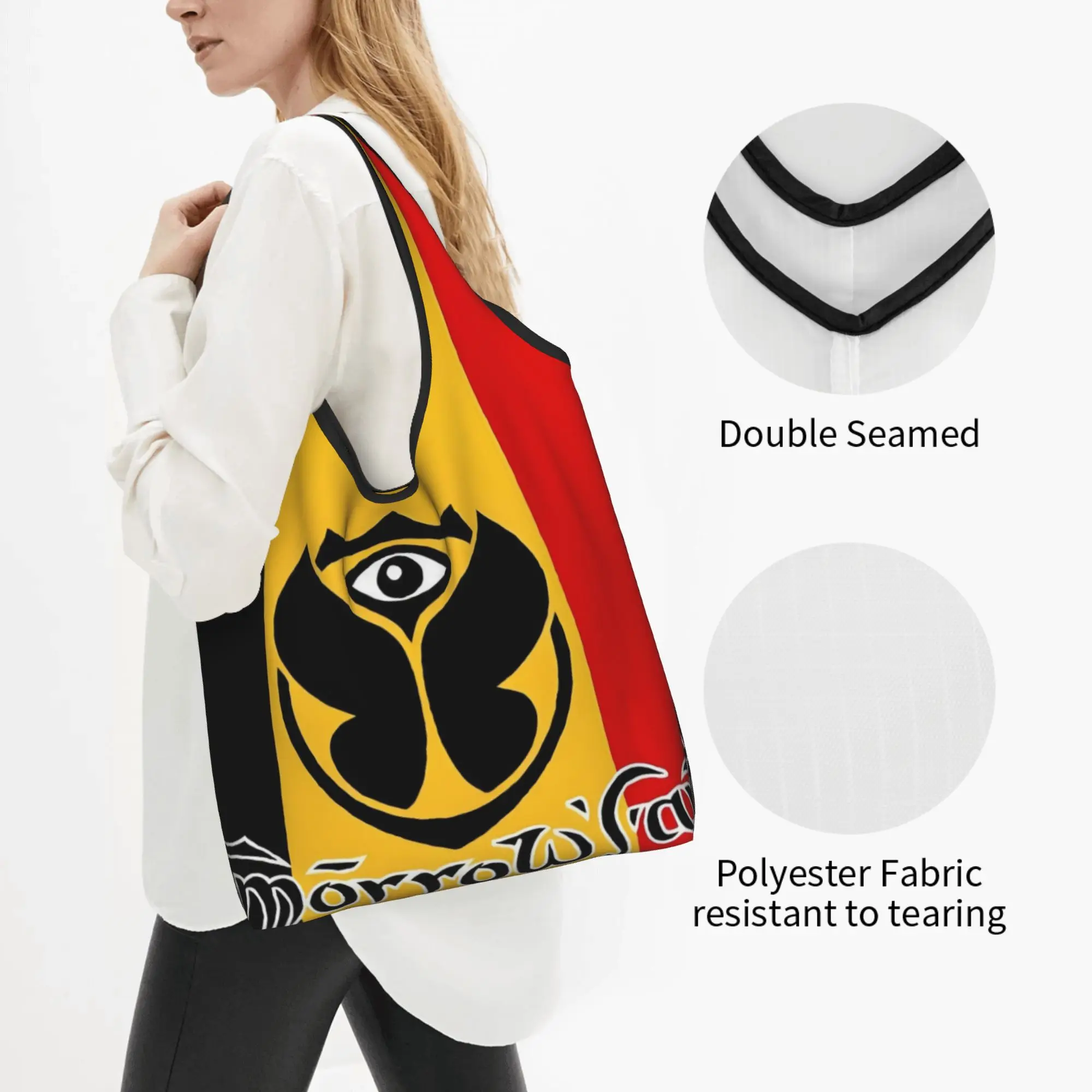 Fashion Tomorrowland Shopping Tote Bags Portable Belgian Electronic Dance Music Festival Grocery Shoulder Shopper Bag