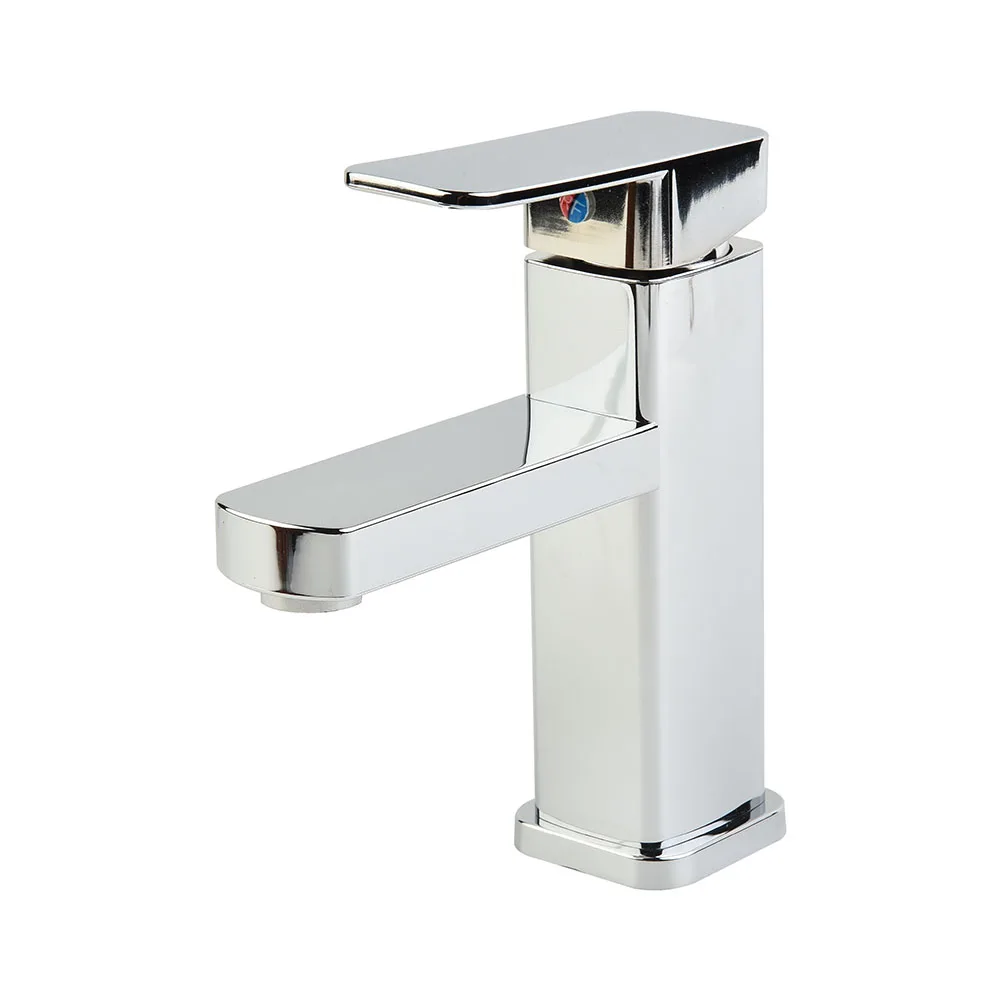 Bathroom Faucets Hot And Cold Mixer Tap Black/Chrome Deck Mounted Vanity Bathroom Kitchen Sink Faucets Square Washbasin Taps view 4
