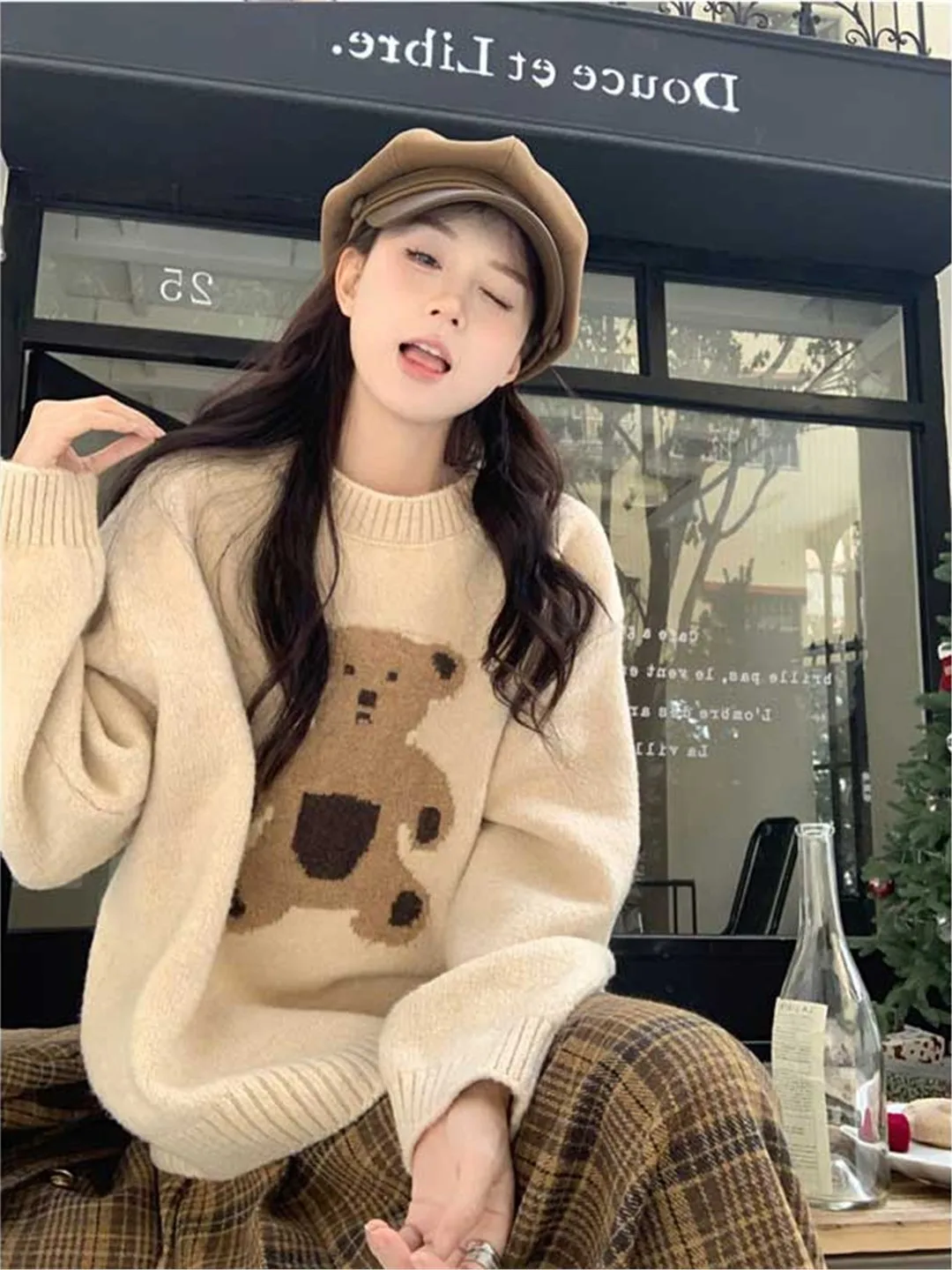 

Soft Bear Knitted Sweater Women's Mid-Length Oversized Comfortable Autumn Winter Warm Gentle Sle Faion Casual Clothing