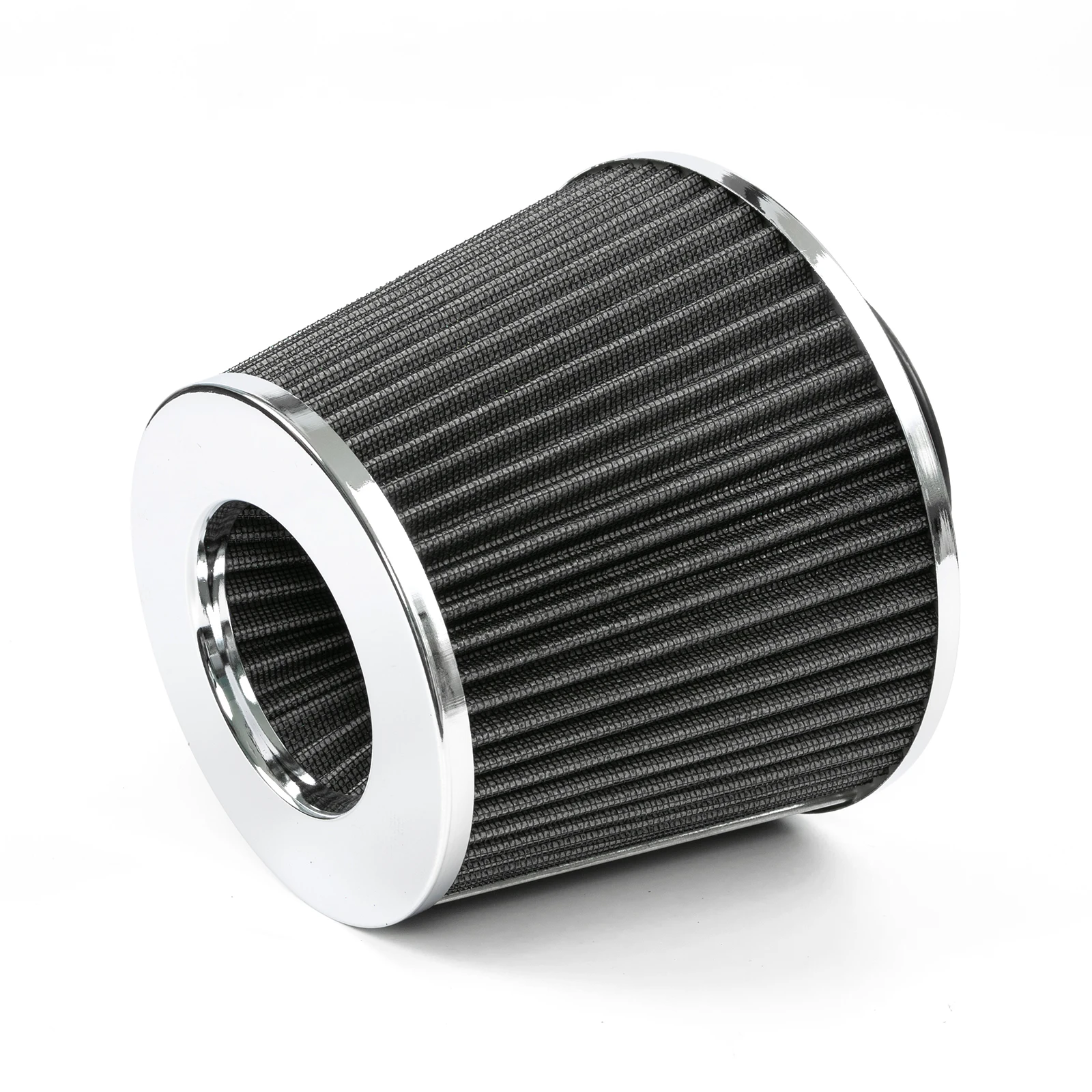 76mm Silver Finish Car Air Filter Induction Kit Performance High Power Sports Mesh Inlet Cold Air Intake Filter Cone Universal