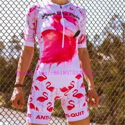 Love The Pain Cycling Womens Triathlon Short Sleeve Skinsuit Summer Outdoor Jersey Profession Team Running Suit Maillot Ciclismo