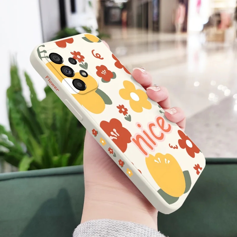 サムスンギャラクシー,ギャラクシーa73,a53,a33,a23,a13,a03,a72,a52,a52s,a32,a22,a12,a02,a02s,a71,a51,黄色の花のケースa31、a21s、4g、5g