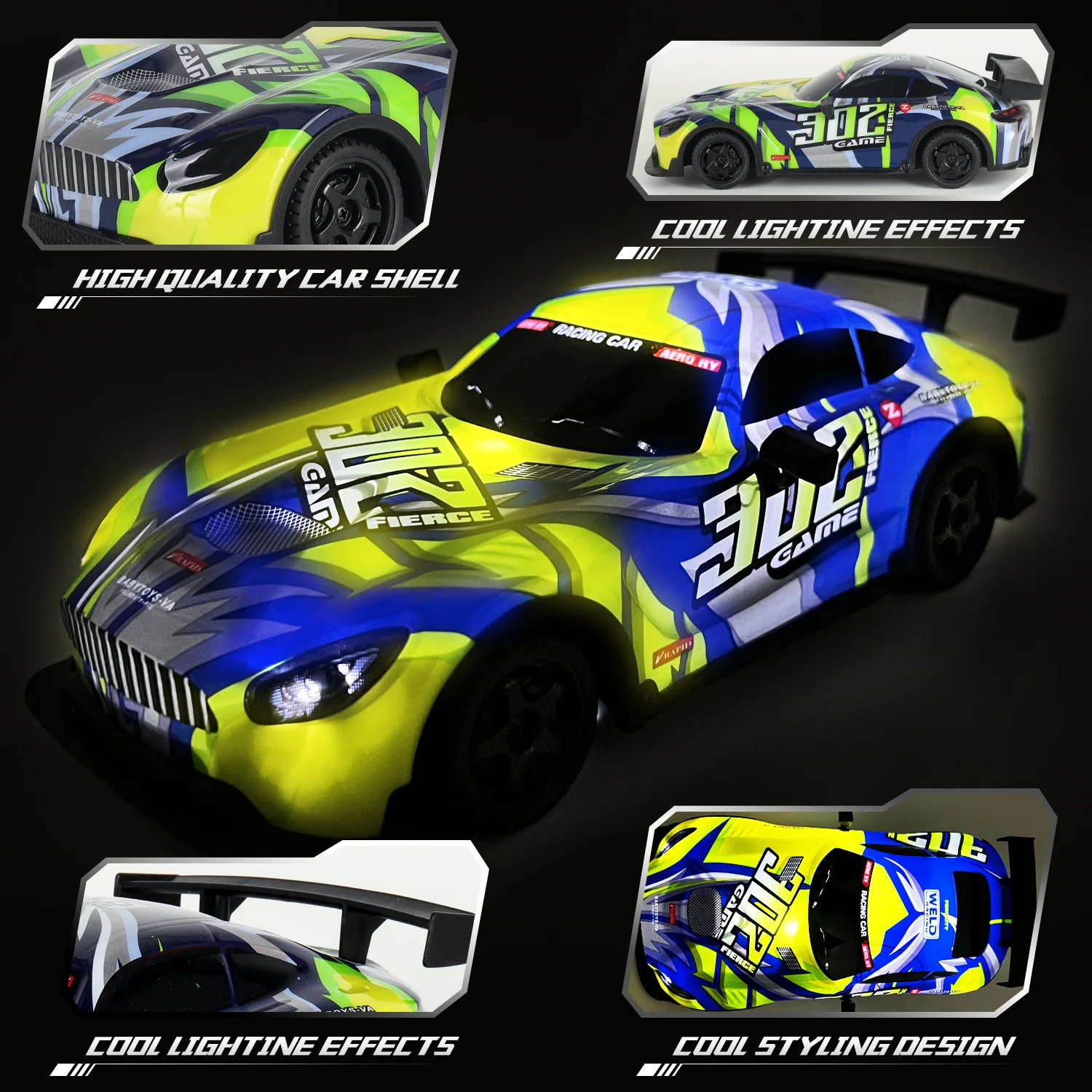 1:18 Rc Drifting Car 2.4Gremote Control Racing Vehicle 4Wd High-Speed Racing Cars with Light Wireless Model Toys Children Gift