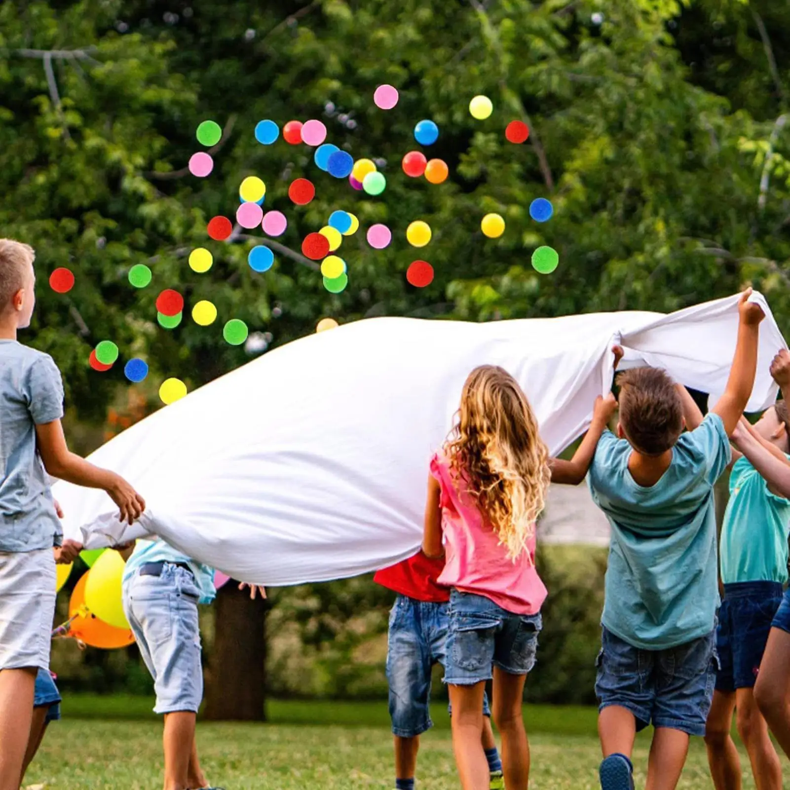 Palloncino d'acqua riutilizzabile 60 pezzi Palla di spugna d'acqua con custodia Morbido giocattoli da spiaggia multicolori per bambini Famiglia di adulti