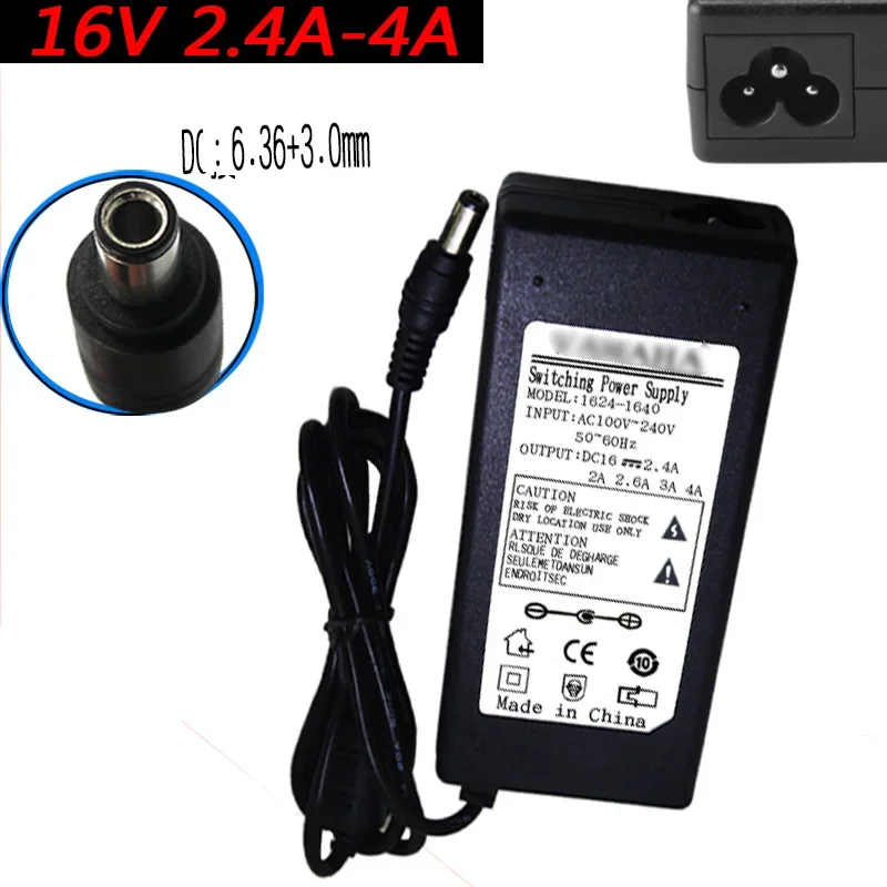 New 16V 2.4A-4A 6.36*3.0mm Power Adapter For Yamaha PA-300 PA-301 PA-300B Power charger