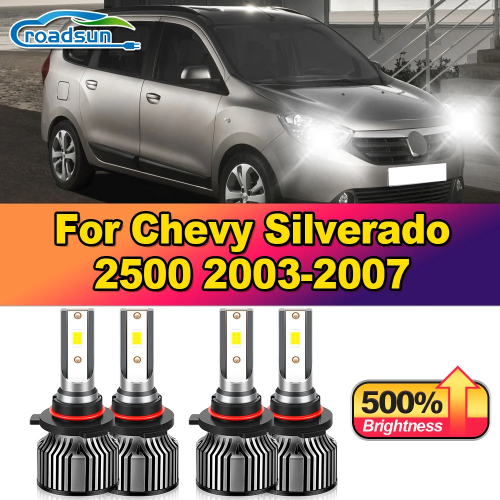 

40000LM LED Headlight Bulbs 240W CSP Chips Turbo Auto Lamps 6000K White 12V Car Lights For Chevy Silverado 2500 2003-2006 2007
