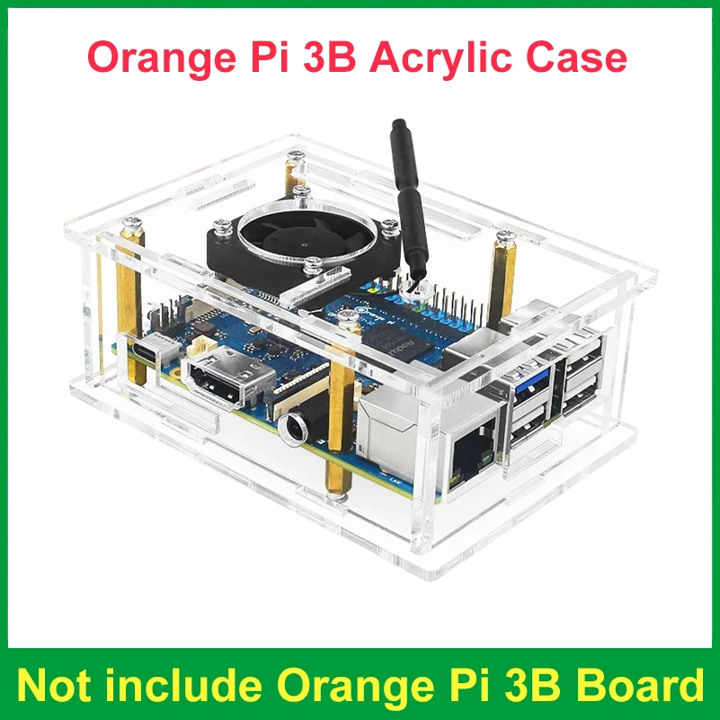 

Акриловая искусственная для Orange Pi 3B прозрачная оболочка с прозрачным корпусом и охлаждающим вентилятором для Orange Pi 3B