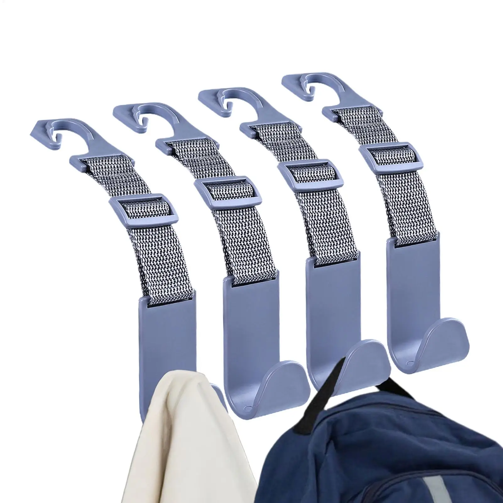 

Car Seat Headrest Hooks Car Purse Hanger Headrest Hooks 4 Pieces Organization And Storage Adjustable Bag Hanger For Coats