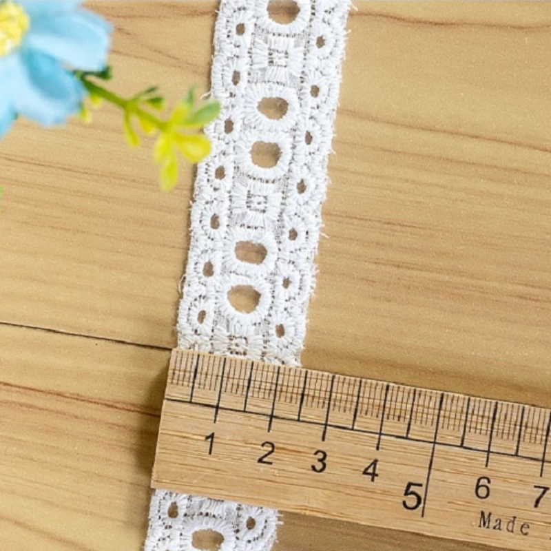 5yard 100% Cotton Embroidery Lace French Hollow Lace Ribbon Fabric Guipure DIY Trims Warp Knitting Sewing Accessories