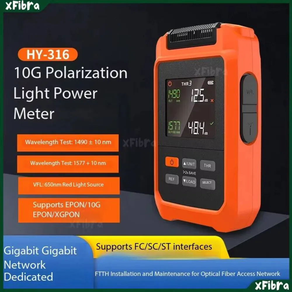 Compteur de puissance optique de Division de longueur d'onde 10G PON avec VFL 30mW 1577/1490nm tout-en-un pour EPON/10G EPON/XGPON