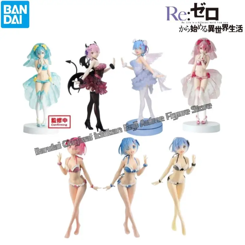 

In Stock Bandai Original Box Garage Kit Model Re Zero Starting Life In Another World Rem Ram Anime Characters Original Statue