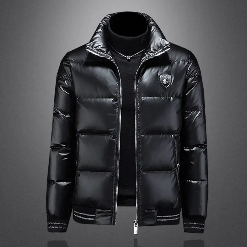 

Autumn Winter New Men's Trendy American Style High Street Down Jacket Elegant Casual Stand Collar Padded Coat Mens Clothing