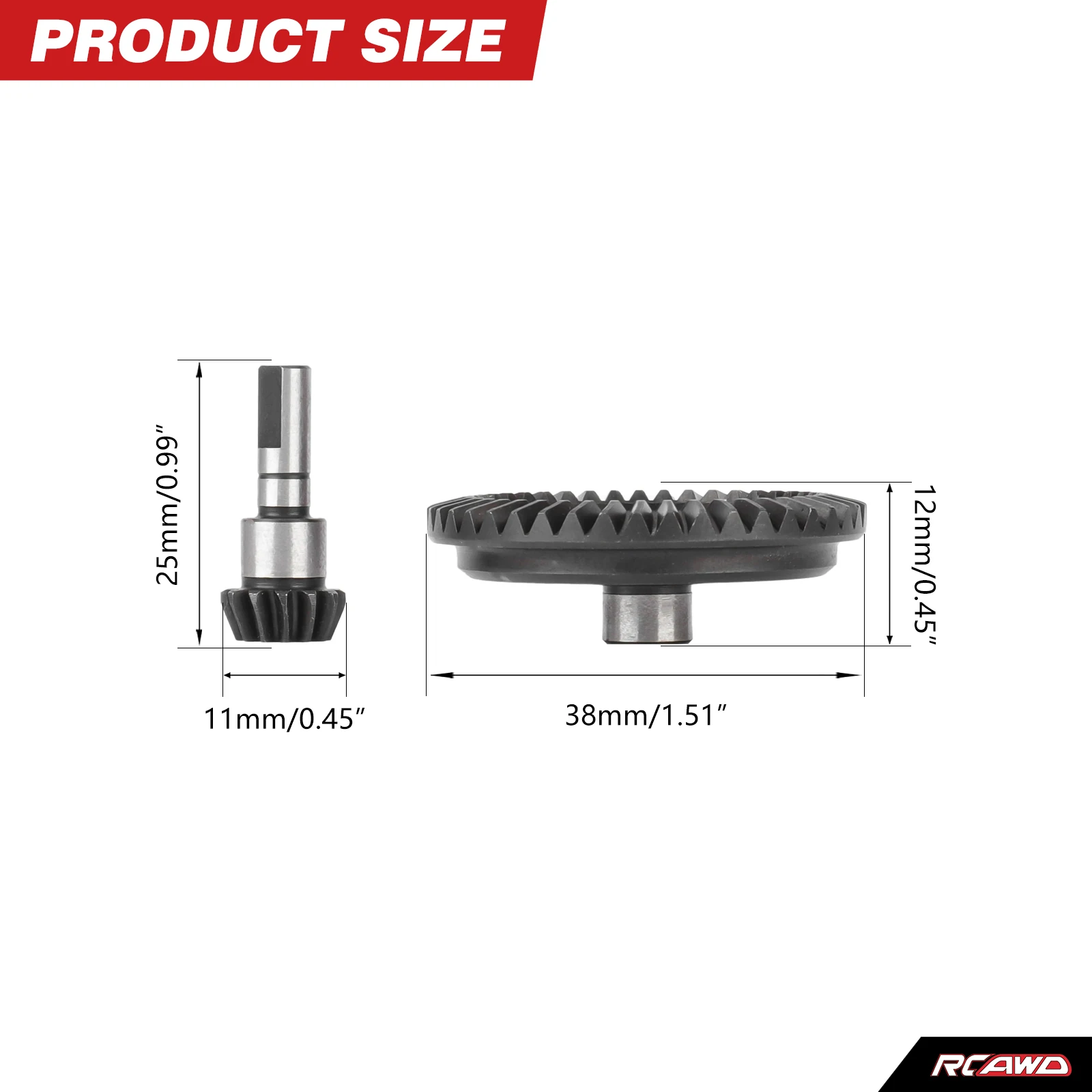RCAWD 43T Diff Spur Gear Crown 13T Pinion Differential Input Gear for Arrma 6s EXB 1/7 1/8 FIRETEAM MOJAVE KRATON Upgrades Part