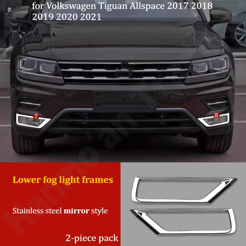 for Volkswagen Tiguan Allspace 2017~2021 Front bumper light strip/fog light anti-collision decorative strip/modified accessories view 4