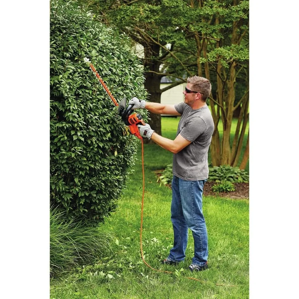 20-Inch Corded Hedge Trimmer with Saw Blade, Cuts Up to 1.5-Inch Thick Branches, Lightweight Design for Easy Use
