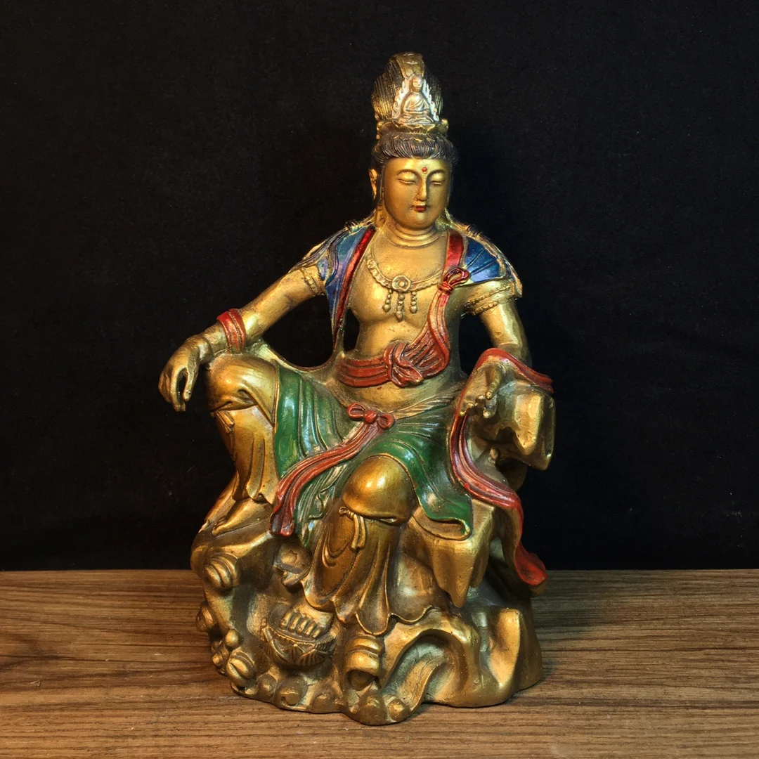 

Classic Pure Copper Painted Buddha Statue Ornaments With Exquisite Craftsmanship And Beautiful Appearance are Worth Collecting