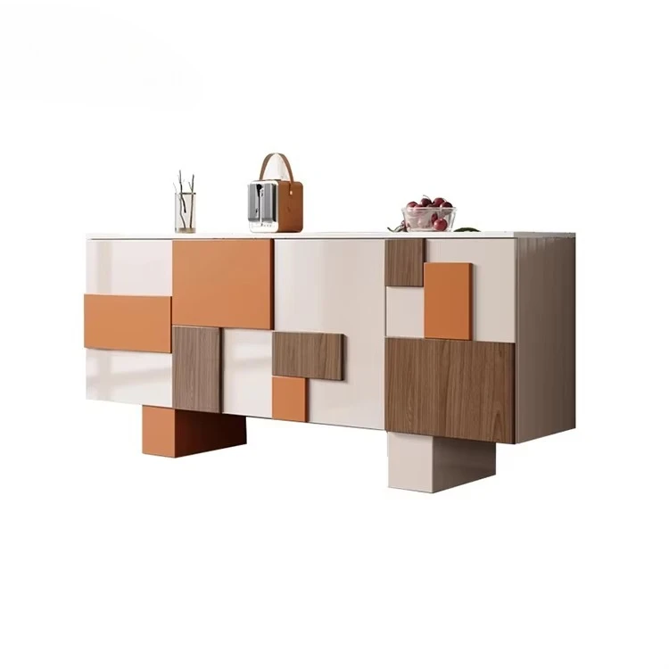 Creative Design Dining Room Pixel Sideboard Cabinet Hotel Villa Living Room Wooden Luxury Storage Cabinet Furniture