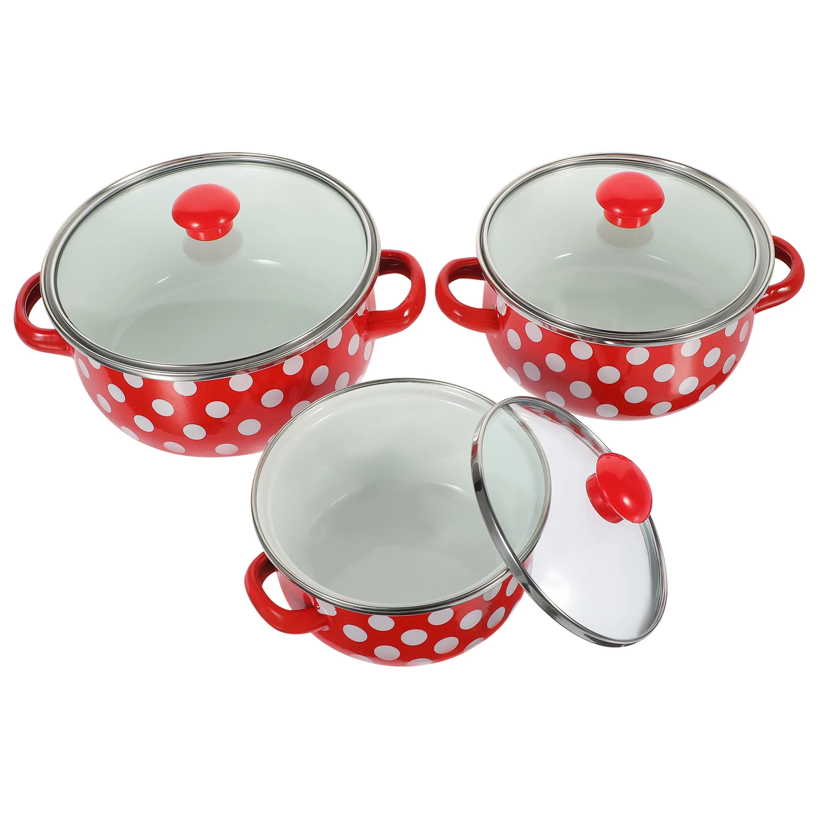 

1 set 1 Set Mini Soup Pot Enamel Stockpot Set Non Stick Sauce Pan Handle Kitchen Cookware Portable Cooking Pots Home Use Boiling