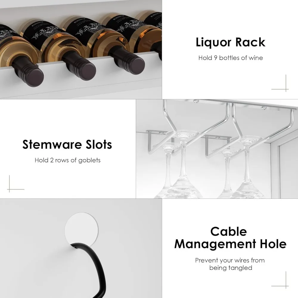 71 "ตู้เก็บอาหารในครัวพร้อมชั้นวางไวน์,ตู้กับข้าวขนาดใหญ่พร้อมขาตั้งไมโครเวฟ,ฮัทช์ครัวโมเดิร์น 6 ประตู