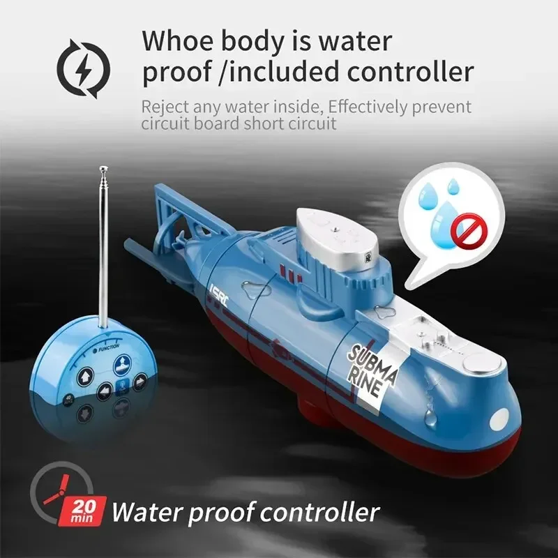 Mini RC Submarine 0.1m/s Speed Go Up and Down Forward and Backward RC Boat Wodoodporna zabawka do nurkowania Model symulacyjny Prezent dla dzieci