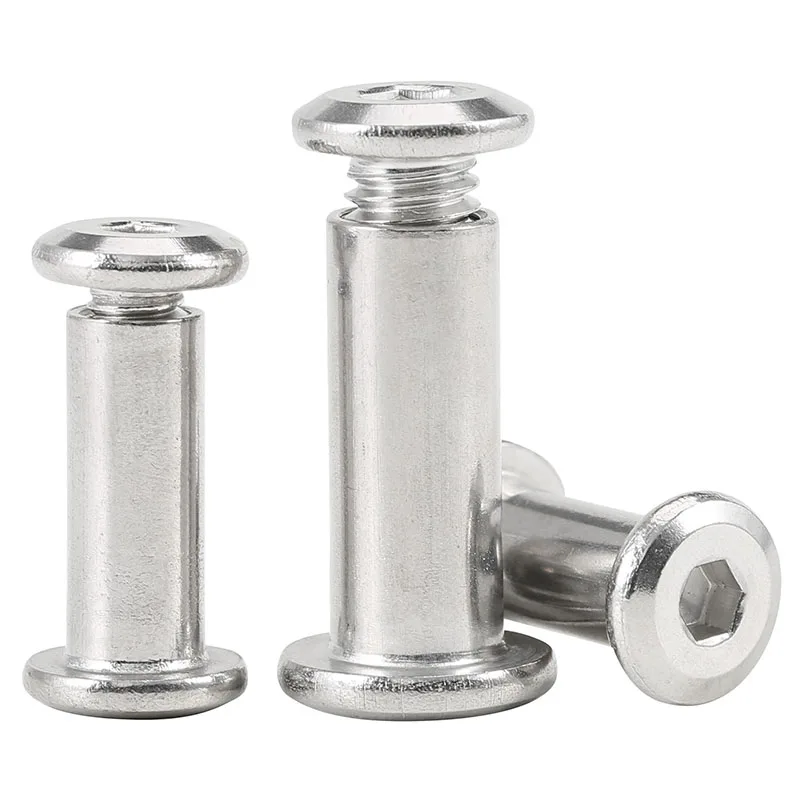 1/2/5/10Set 304 Stainless Steel Joint Connector Bolt&Cap Nut Furniture Bed Bolt Hex Socket Head M3 M4 M5 M6 M8 M10 L:4mm~120mm