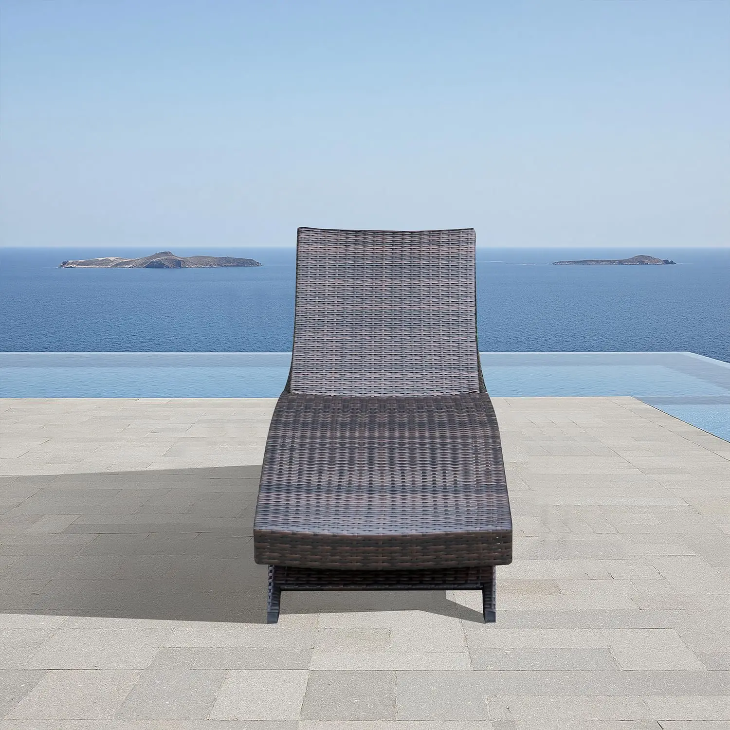 Folding Patio Chaise Lounge, Foldable Wicker Outdoor Recliner, Lawn Beach Pool Sunbathing Chair, Set of 1, Customized