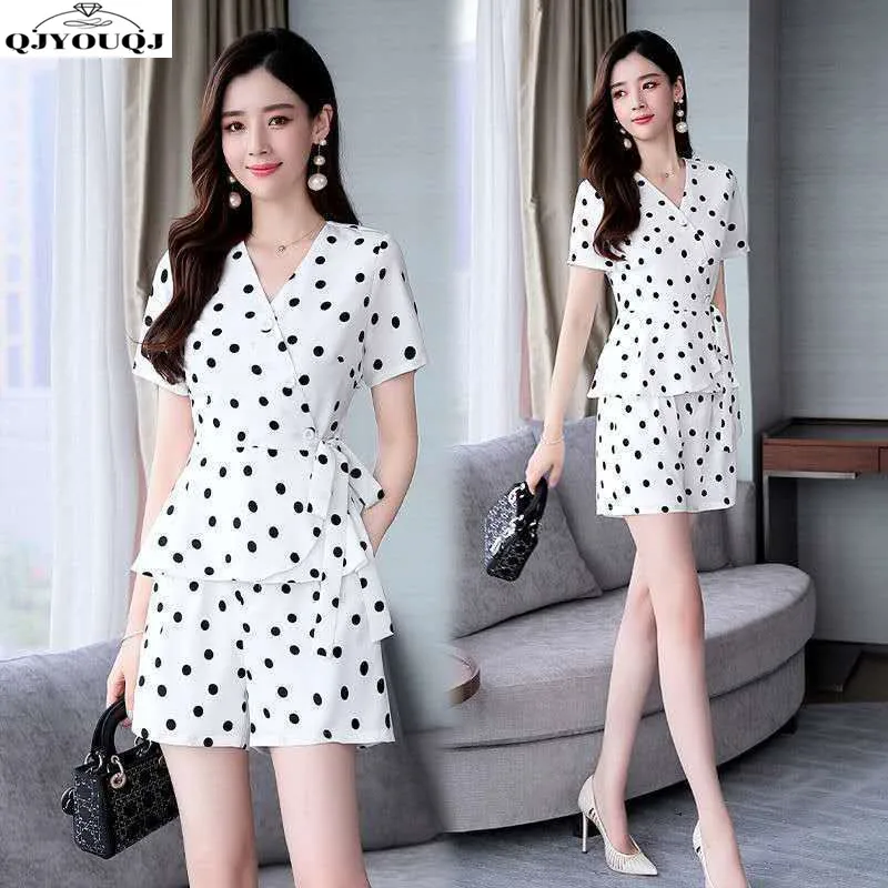 2024 Spring/Summer Korean Edition New Fashion Women's Set Slim Fit and Slim Appearance Shorts Two Piece Set