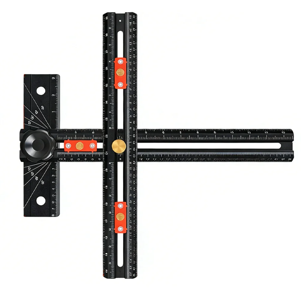 Multi-Functional Angle Ruler And T-Square Set For Cabinet Making With Automatic Locking Point And Extended Reach Design