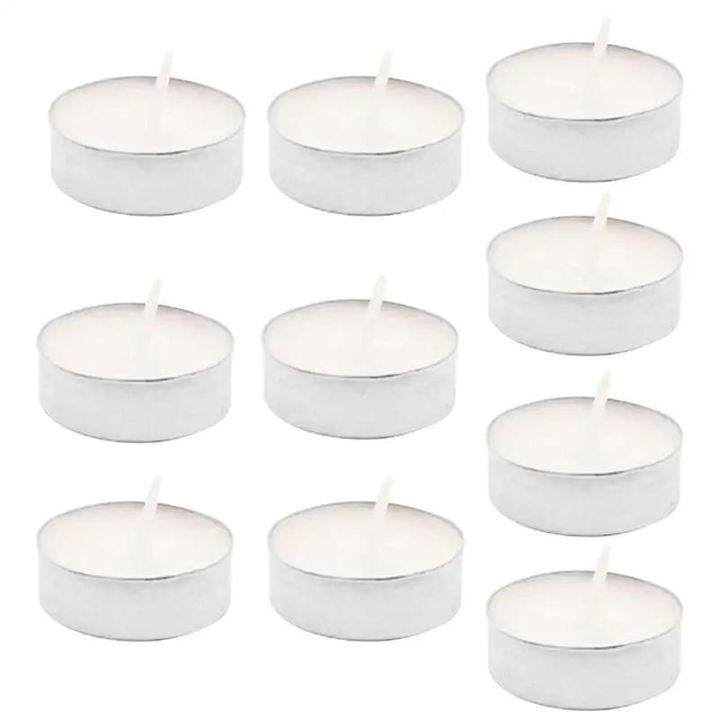 10pcs White Tealight Candle Soybean Wax Small Romantic Smokeless Valentines Candlelight Decoration Candles For Home Decoration