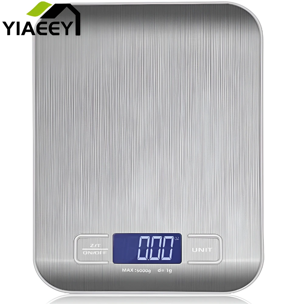 5kg/10kg 1g Portable Kitchen Scale Coffee Electronic Scale Stainless Steel Surface LCD Backlit Kitchen Food Scales Weighing Tool
