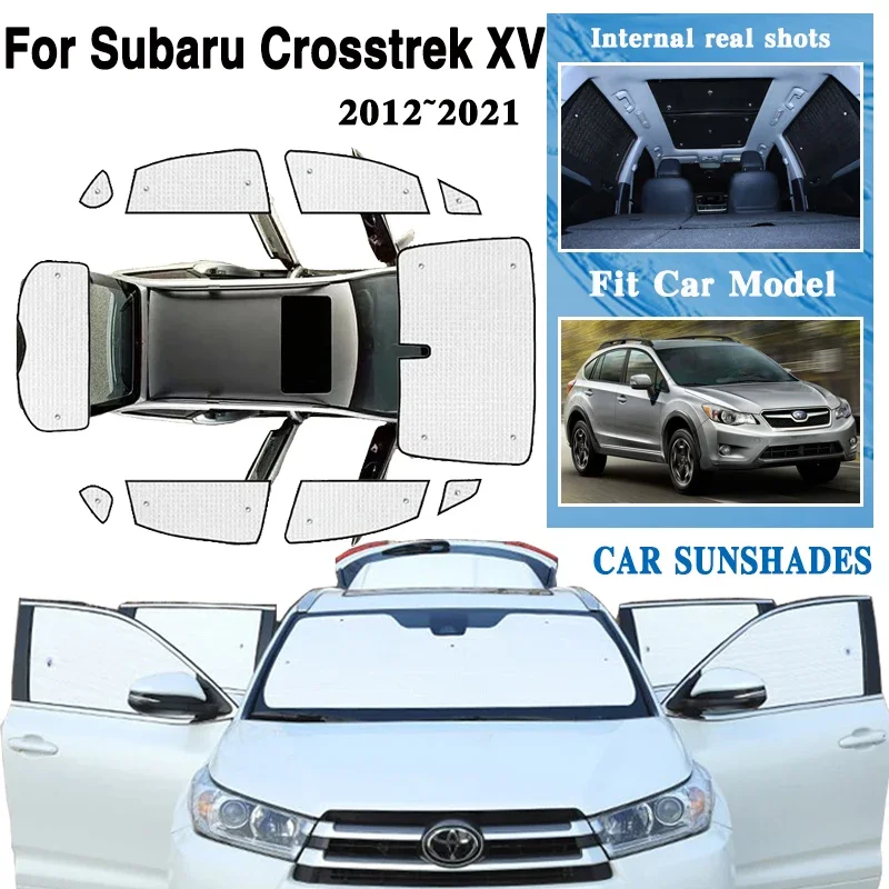 Car Sunshades Covers For Subaru Crosstrek XV 2012~2021 GP GT Sun Sunscreen Window Black Silver Visors Coverage Pads Accessories