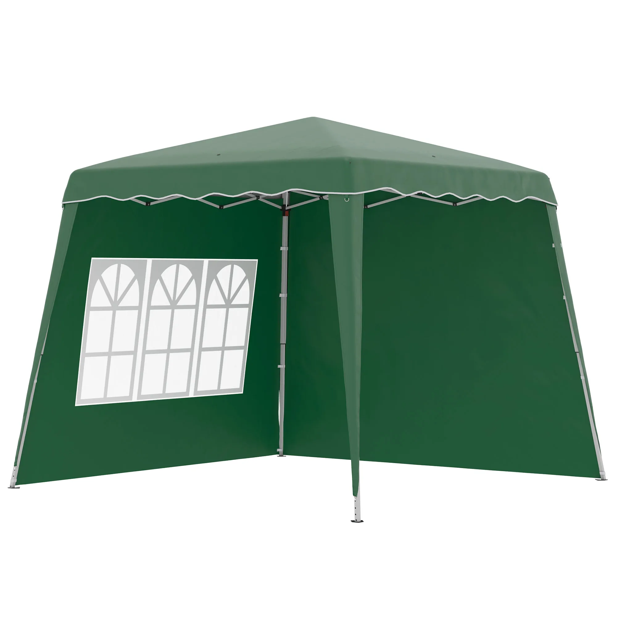 Outsunny Opvouwbare tent met 2 zijwanden 2,89X2,89 m Verstelbare hoogte