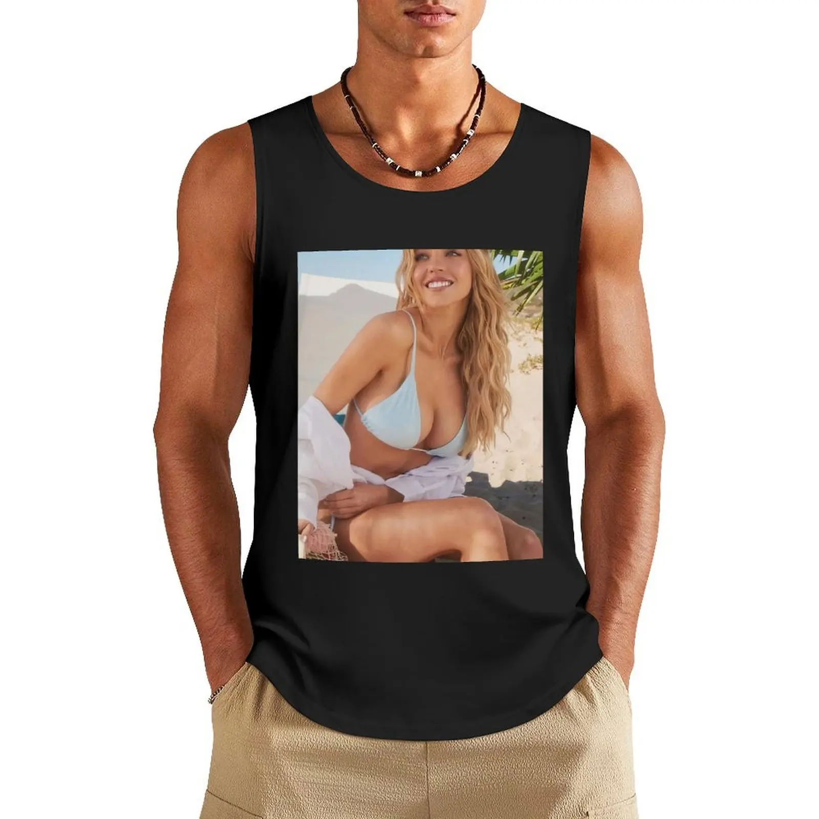 

Charming Beauty A Sydney Sweeney Tank Top clothing men Sports clothing Men's summer vest