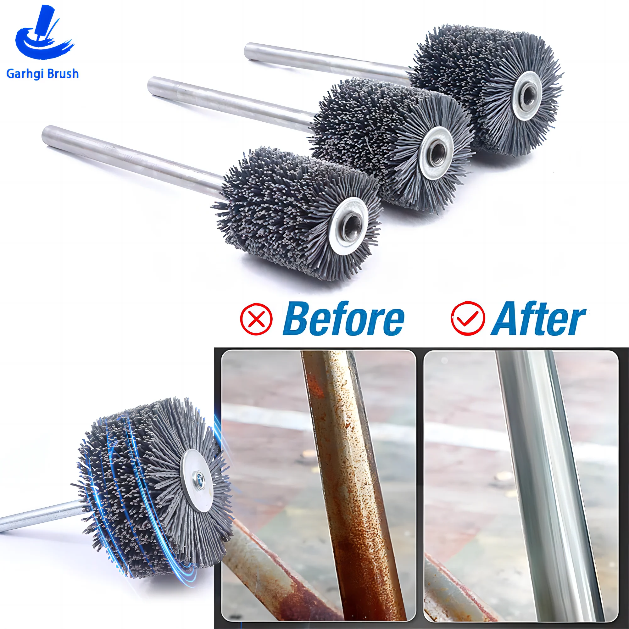 Abrasive Nylon Wheel Brush Grind Polishing Rust Removal Woodwork Rotary Wire Cleaning Brush Multifunctional Circular Power Tools