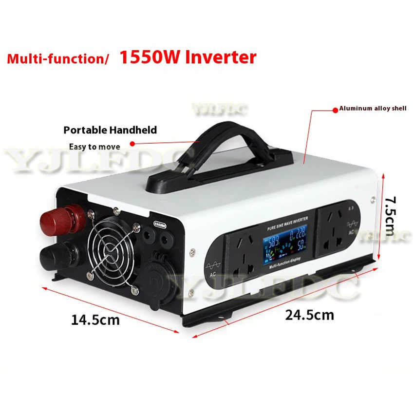 3100W  Pure Sine Wave Inverter AC110v 220v 1550W Power DC 12V 24V 48V 60V 72V Multifunctional Portable Mobile Power Converter