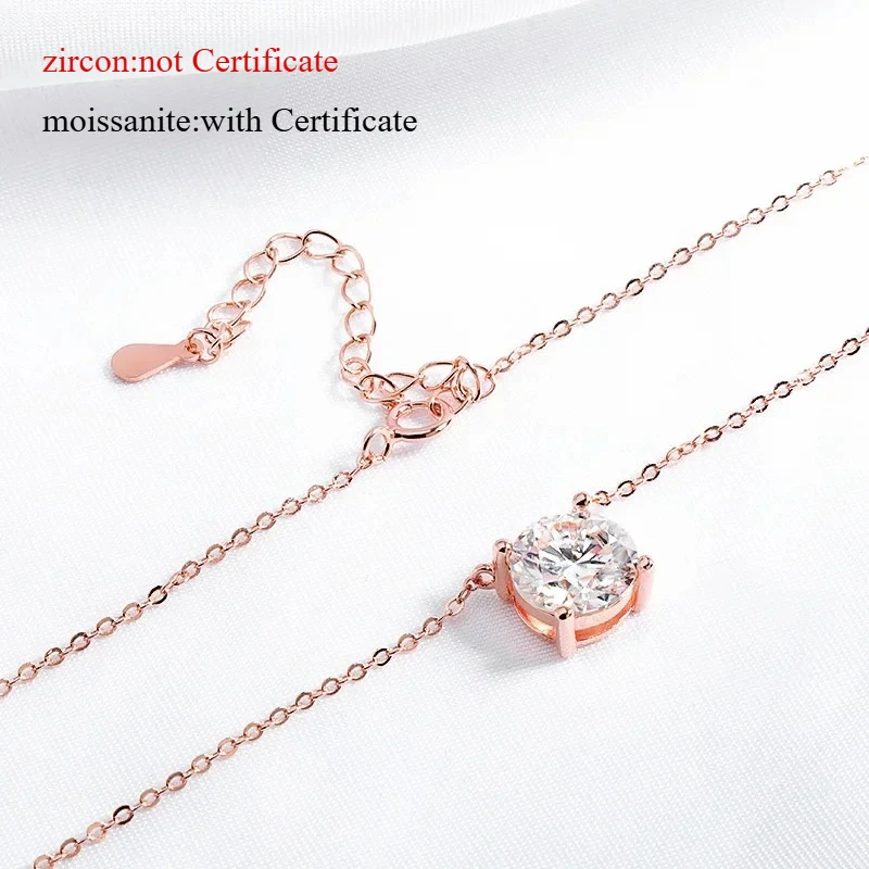 Smyoue 0.5-6CT الرائعة قطع مويسانيتي قلادة للنساء سوليتير قلادة فاخرة الإناث سلسلة عنق 925 فضة 100%