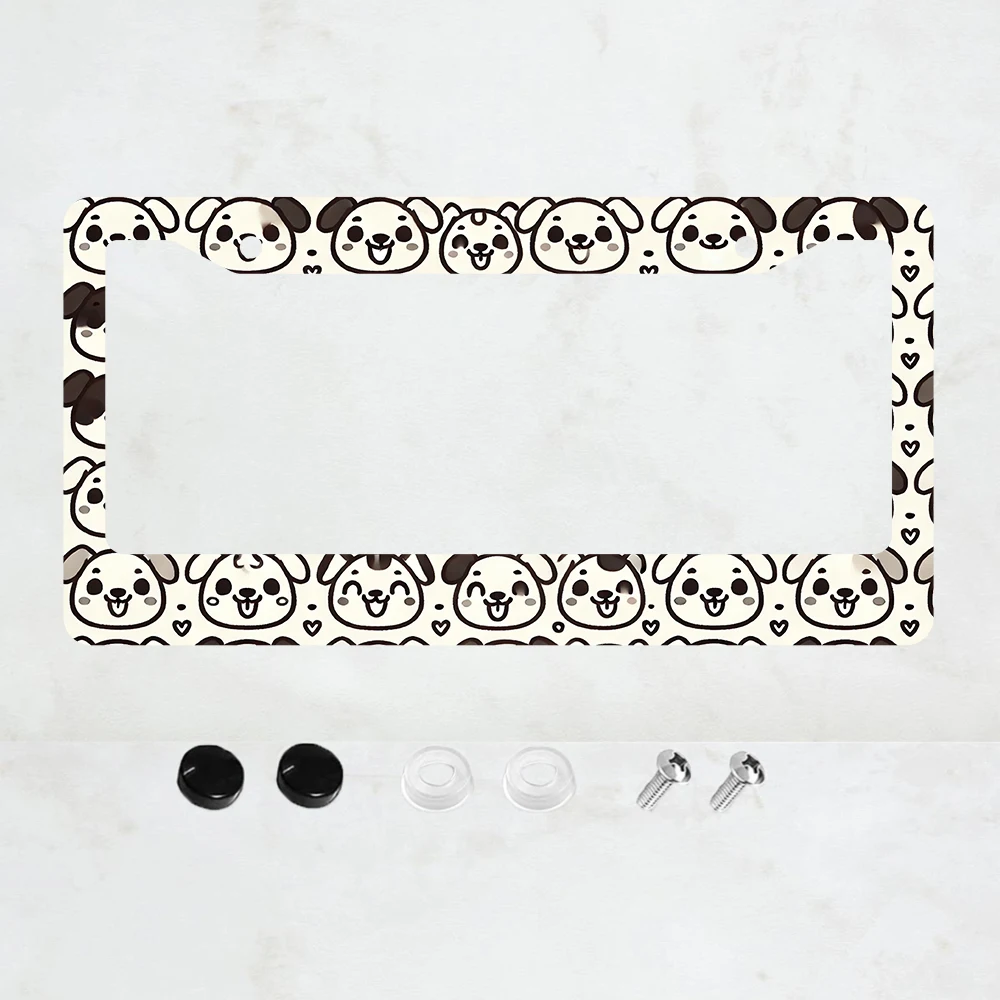 

1 шт. Декоративная рамка для номерного знака с рисунком милой собаки, алюминиевая рамка для номерного знака - 6 x 12 дюймов, стандартный размер США, для автомобиля