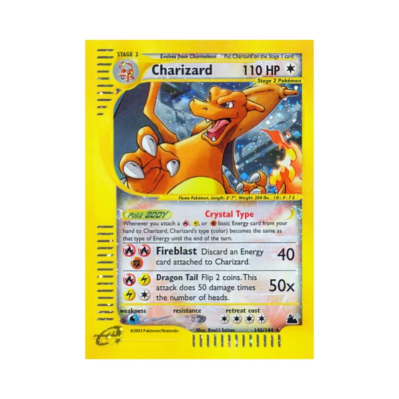 Carte Pokemon PTCG tipo di cristallo Charizard personaggi del gioco Anime fai da te Self Made versione inglese collezione carte Flash giocattoli