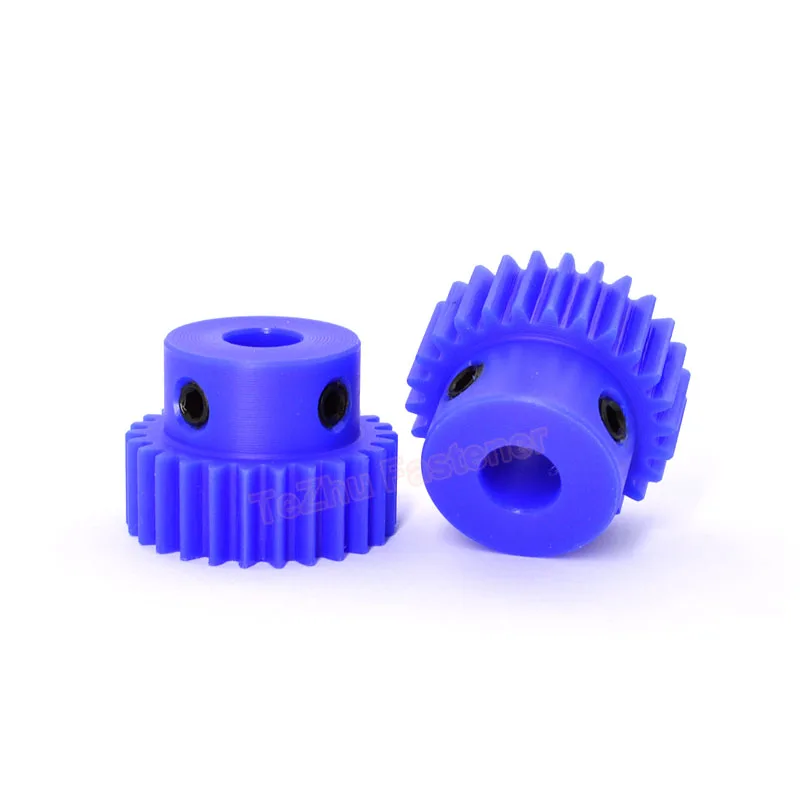 1pc 42-150T 1M Blue Nylon Spur Gear 42 44 45 48 50 55 60 70 80 90 100 120 150 Teeth Plastic Motor Gear Bore 6 8 10 12 14 15 16mm