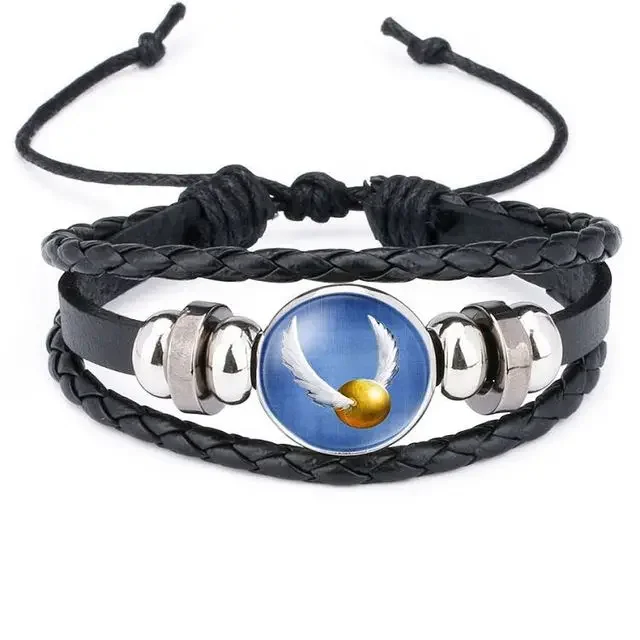 Harries Potter Serie geflochtenes Armband Magic Academy Glas Abzeichen Anhänger Anime Zubehör Souvenirs Party Geschenke für Kinder