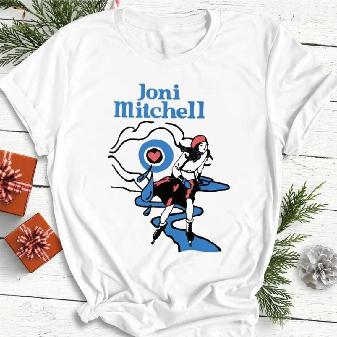 Joni Mitchell River S-234XL Camisa Branca Presente fãs A036