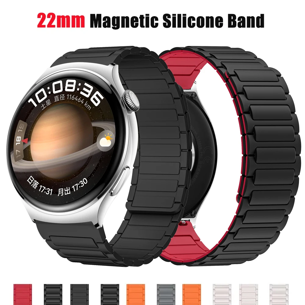 22mm Magnetic Band For Huawei Watch 4/3 Pro GT4/3Pro 46mm Soft Silicone Loop Strap For Amazfit Balance GTR 4/3/2 47mm Bracelet