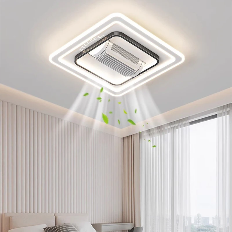 Invisible Bladeless LED Ceiling Fan Light Remote Control Smart Chandeliers Ceiling Fan Lamp Home Decor Living Room Bedroom Hotel