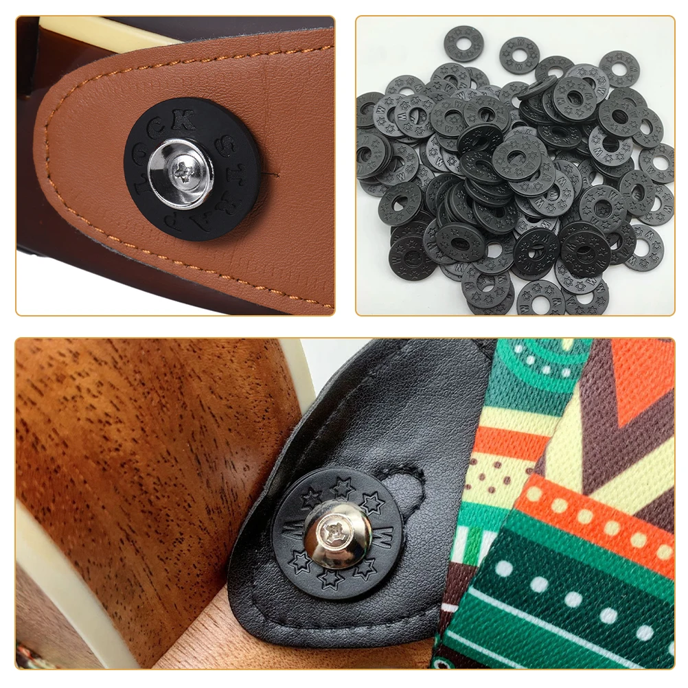 

12 Pcs Guitar Strap Buckle Spacer Gaskets for Buttons Electric Silica Gel Buckles