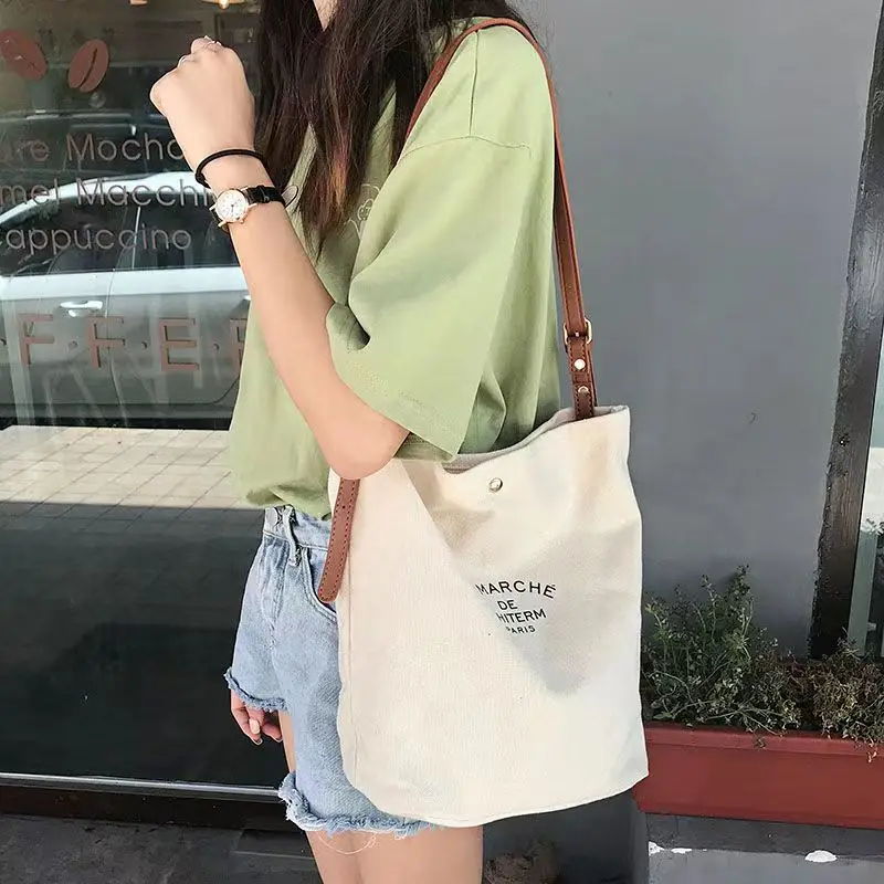 2023 Casual Canvas Grande Capacidade Bag Mulheres Bolsas Designer Cartas Ombro Crossbody Bags Luxo Big Shopper Bag Bolsa