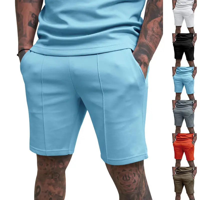 

Summer 2025 Men's Casual Fitness Shorts Pure Color Independent Station Cross-Border Sportswear Briefs Micro-Elastic