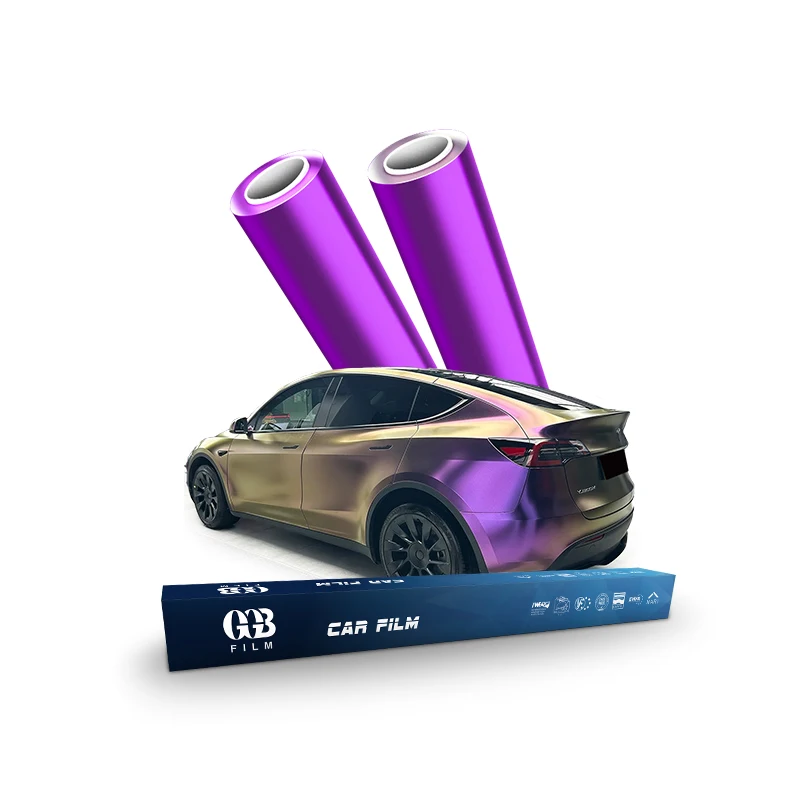 

Премиальная виниловая пленка-хамелеон серо-фиолетового цвета, самовосстанавливающаяся, меняющая цвет, пленка для лобового стекла