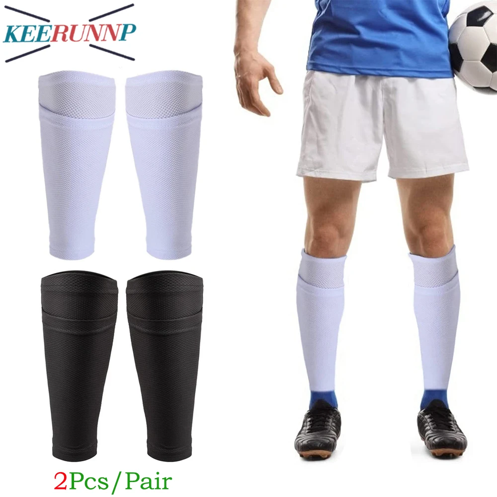 1Pair Kids Soccer Shin Guard Sleeves Flexible Soccer Shin Guard Leg Support Polyester Shin Guard Pads Holder with Pocket for Gym