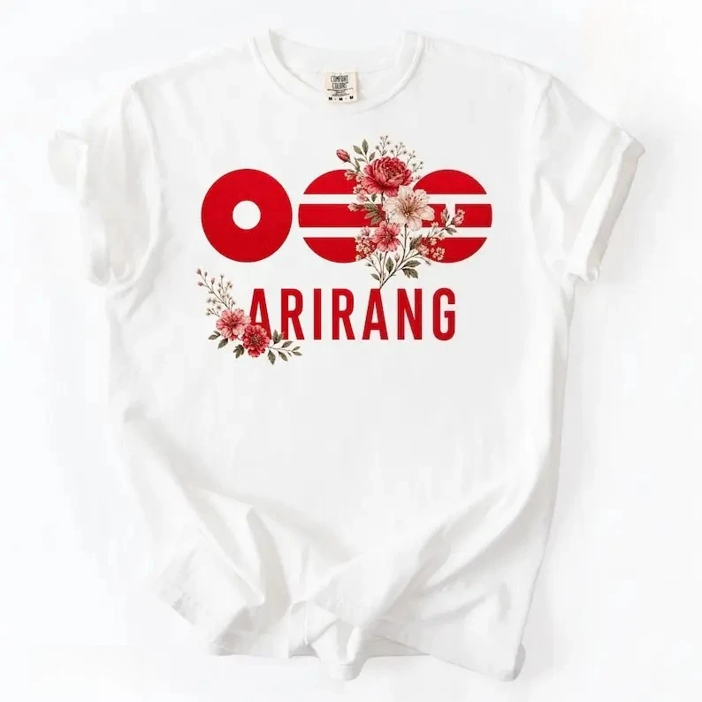 Camiseta Unisex con el Logo Clásico del Álbum Arirang de BTS, Camiseta de Moda Urbana para Hombre y Mujer, 100% Algodón, Talla Grande, Nueva Colección 2026