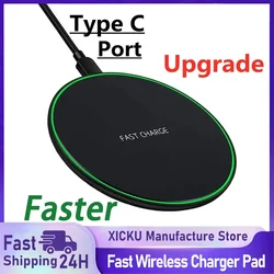 Wireless Charger Pad for iPhone 17 16 15 14 13 Pro Max X Samsung Xiaomi Phone Chargers Induction Fast Charging Dock Station